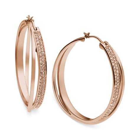 rosegold ohrringe michael kors|Michael Kors gold hoop earrings.